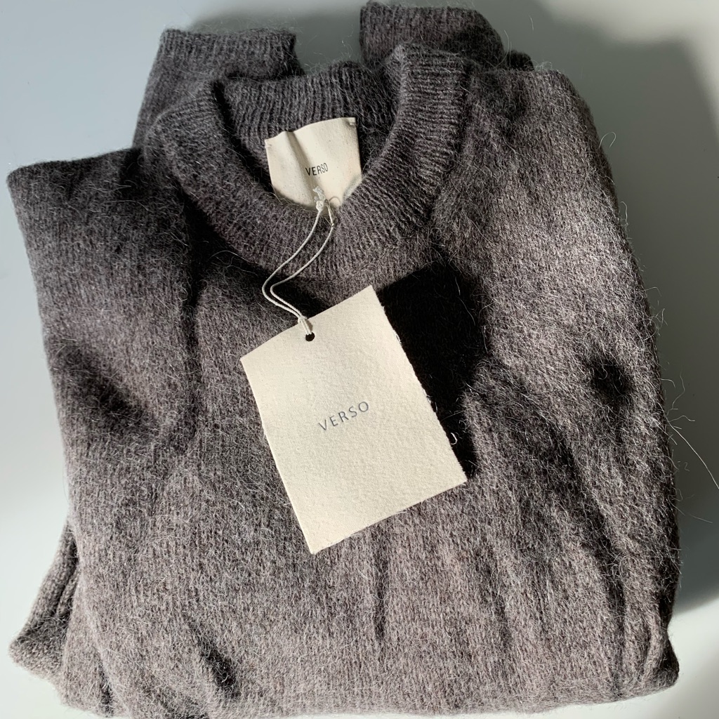 Verso Premium Wool Crewneck Sweater In Heather Gray